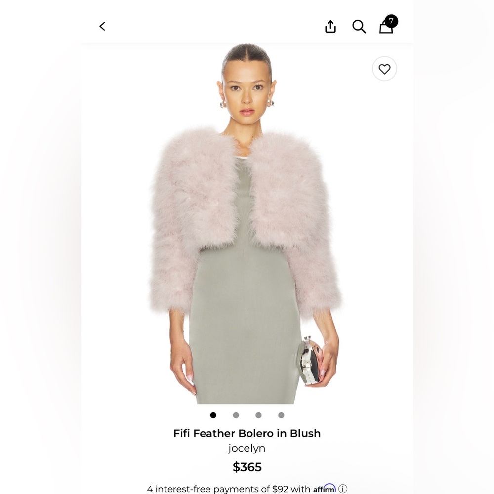Jocelyn Fifi Feather Bolero - White - S - Picture 9 of 9